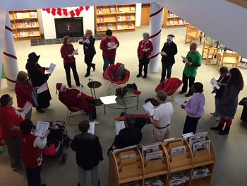 caroling in the library