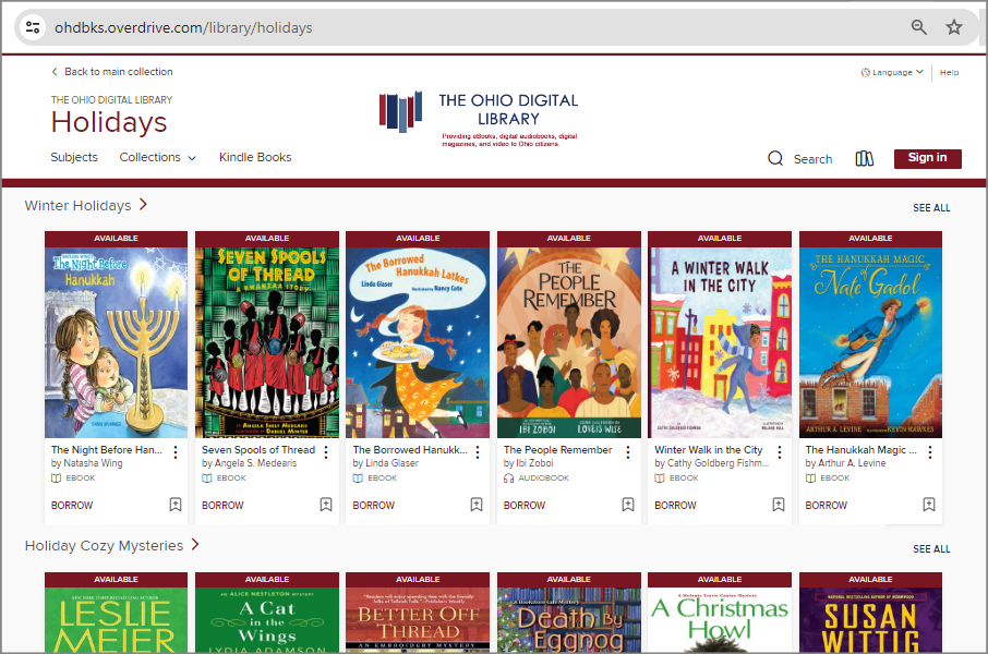 Check out the Holidays section at Ohio Digital Library!